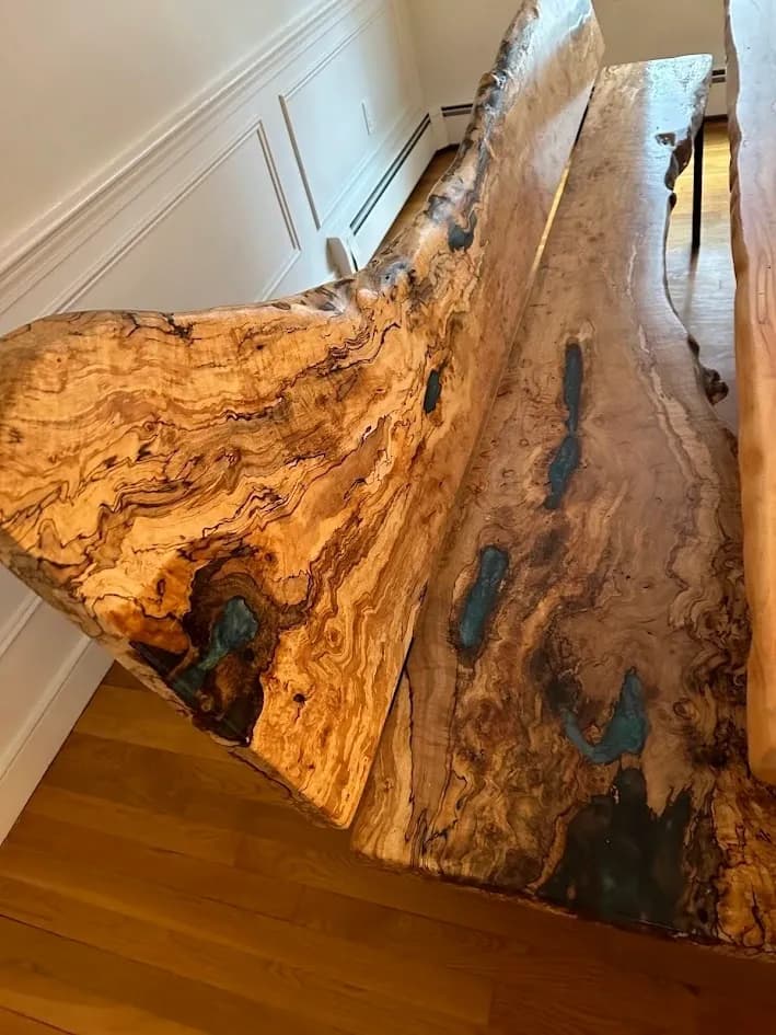 Custom live edge bench