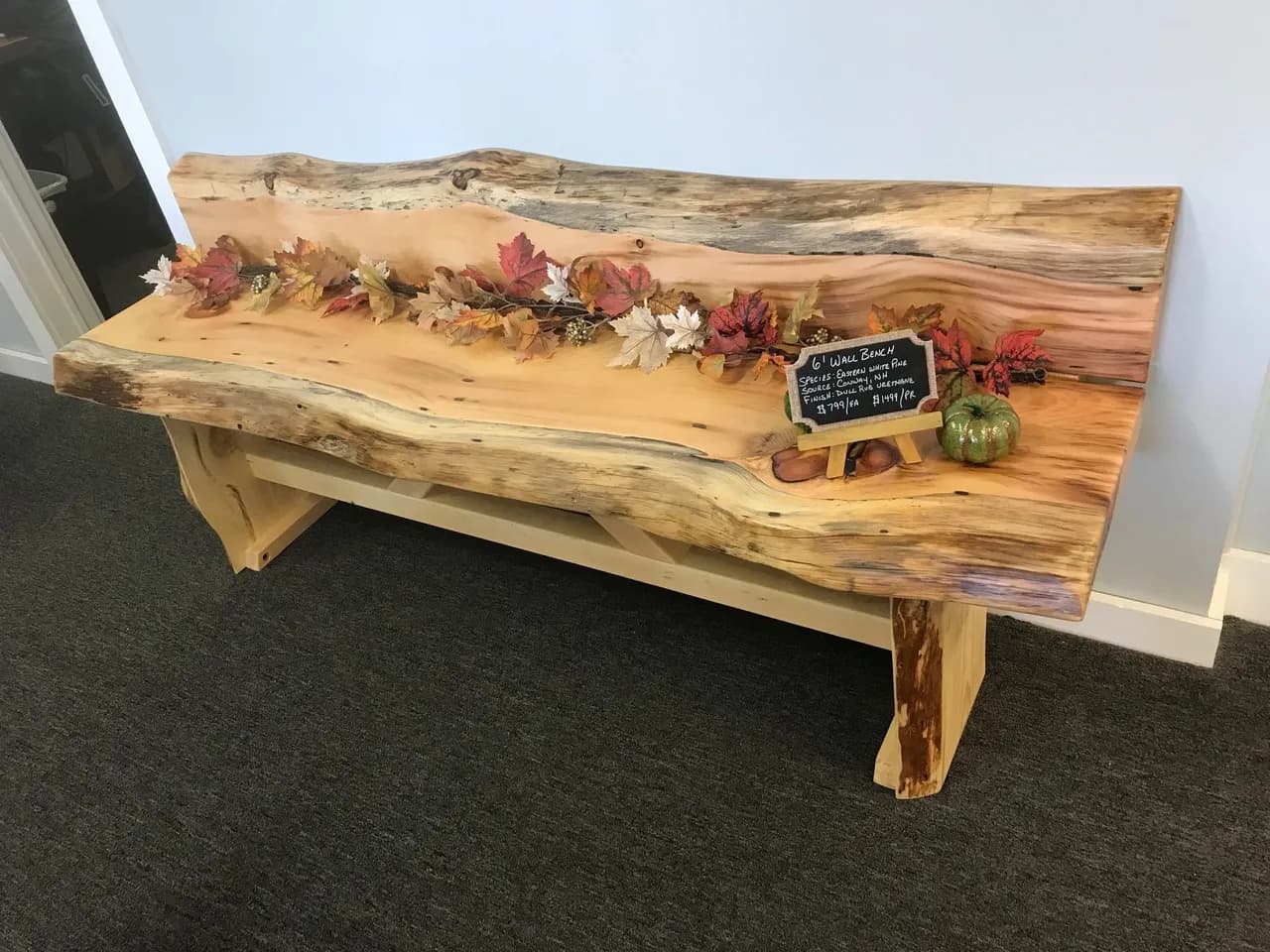 Custom bench with natural finish