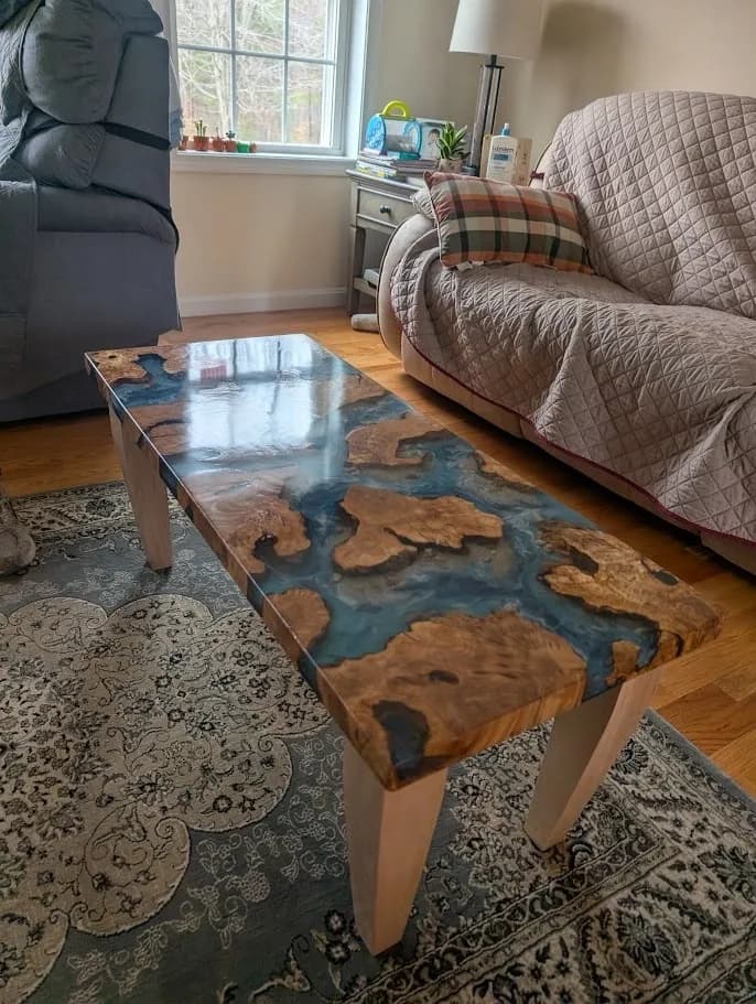 Coffee table with organic live edge