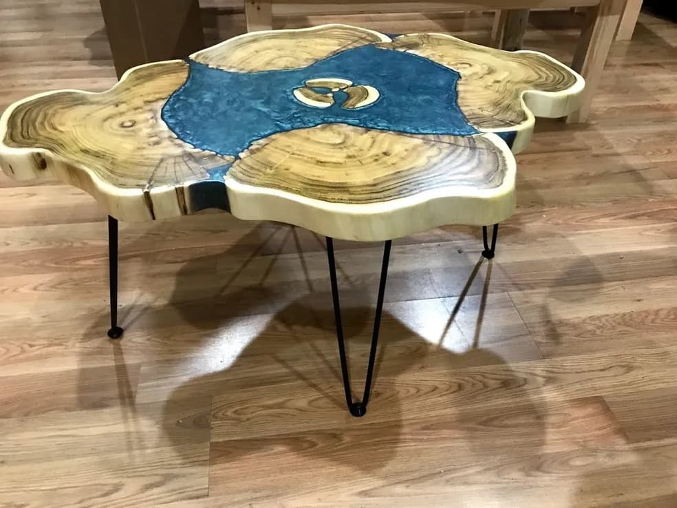 Walnut coffee table with natural grain