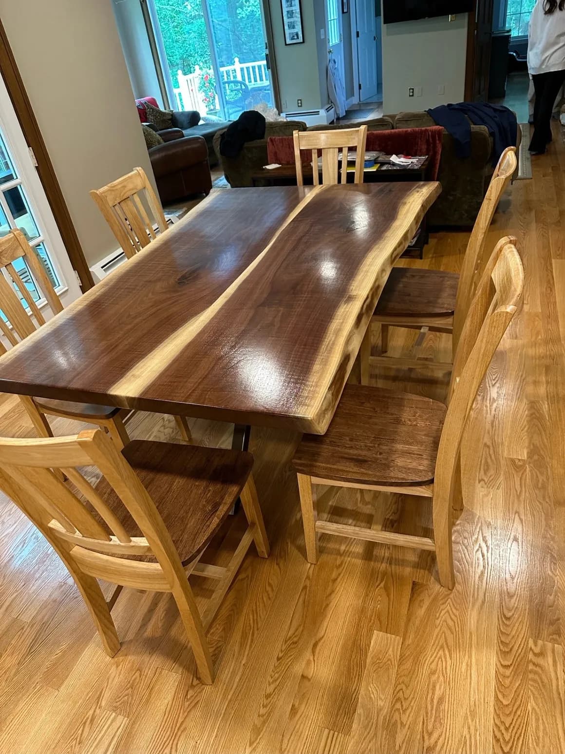 Dining table with ocean style epoxy