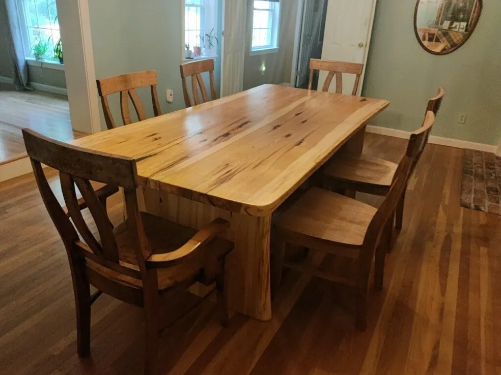 Live edge slab dining table
