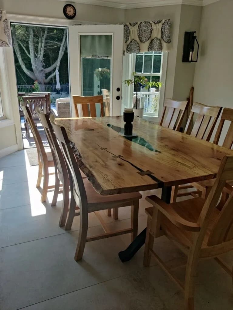 Handcrafted dining table with matte finish