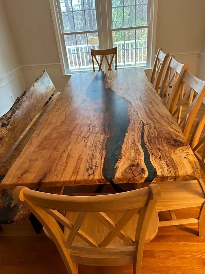 River epoxy dining table