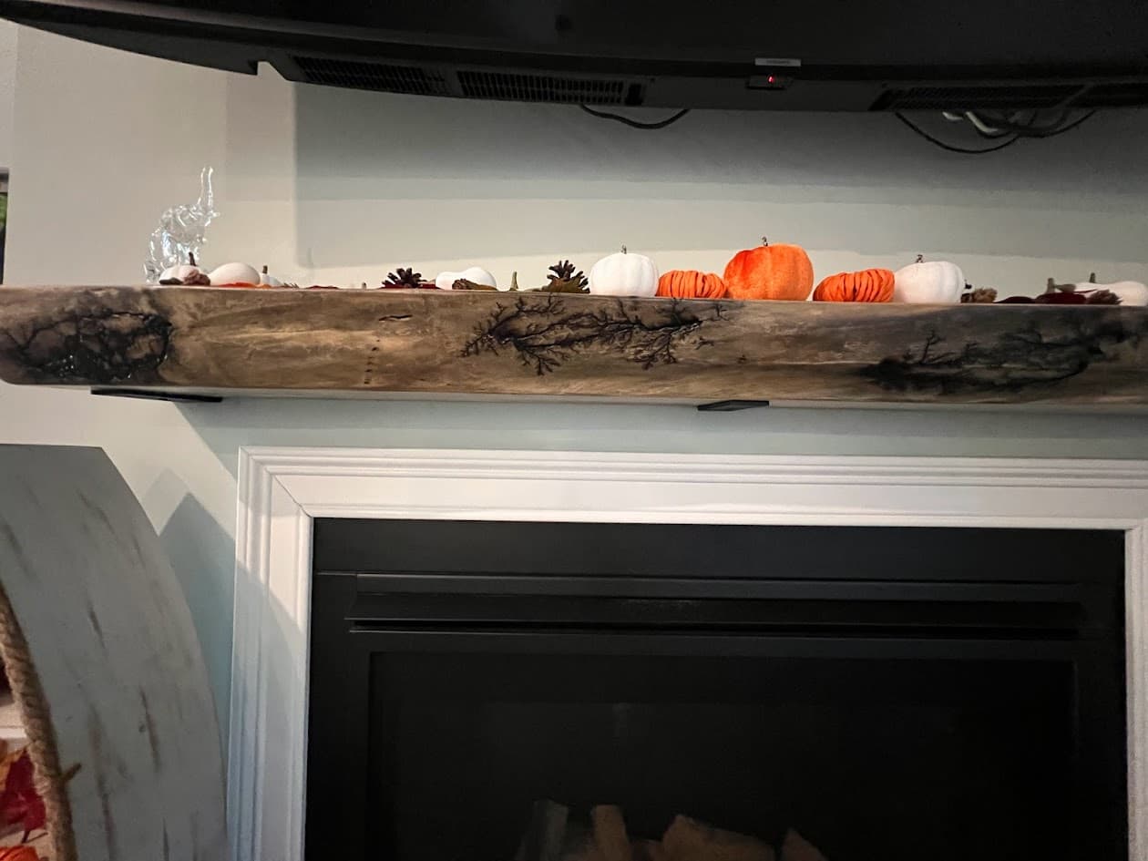 Custom floating shelf installation